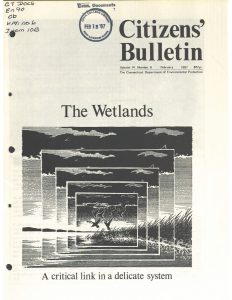Wetlands on the cover of the February 1987 issue of Citizens' Bulletin.